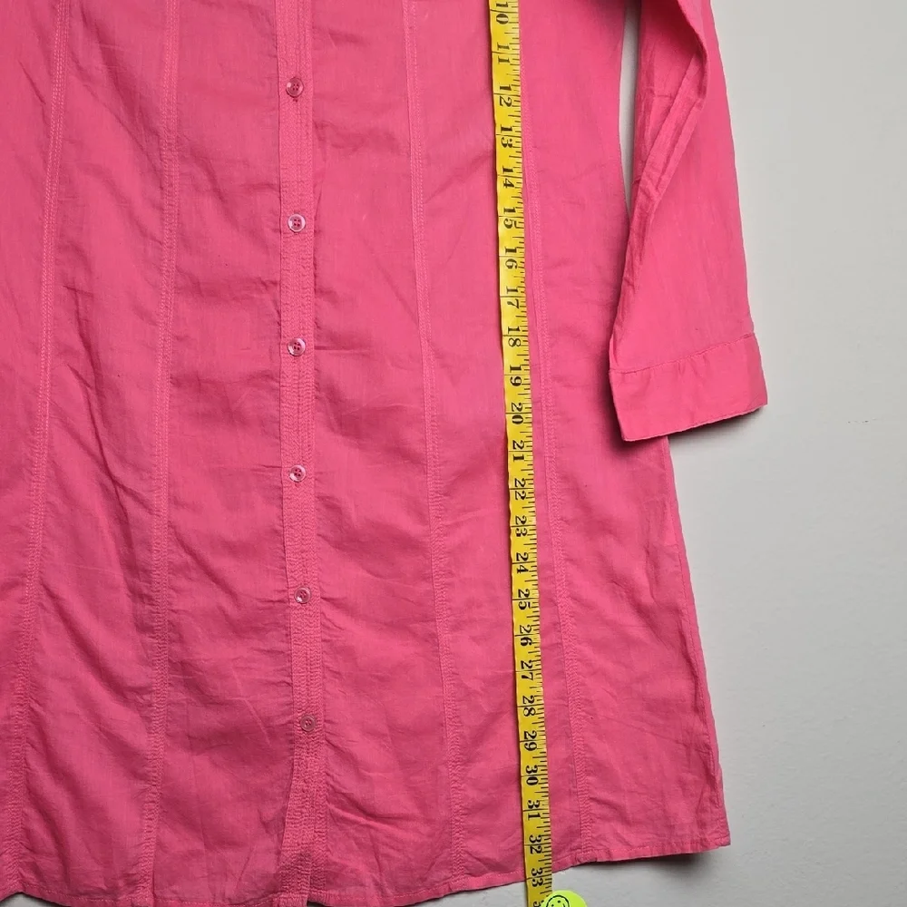 Women Zara Pink Button-Up Tunic Top - Picture 12 of 15